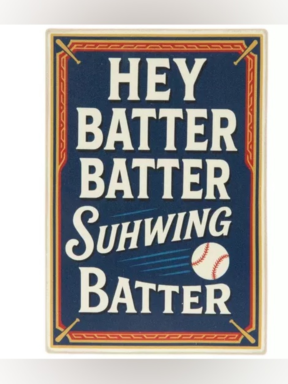 (2) Hey Batter Batter Wood Wall Decor
